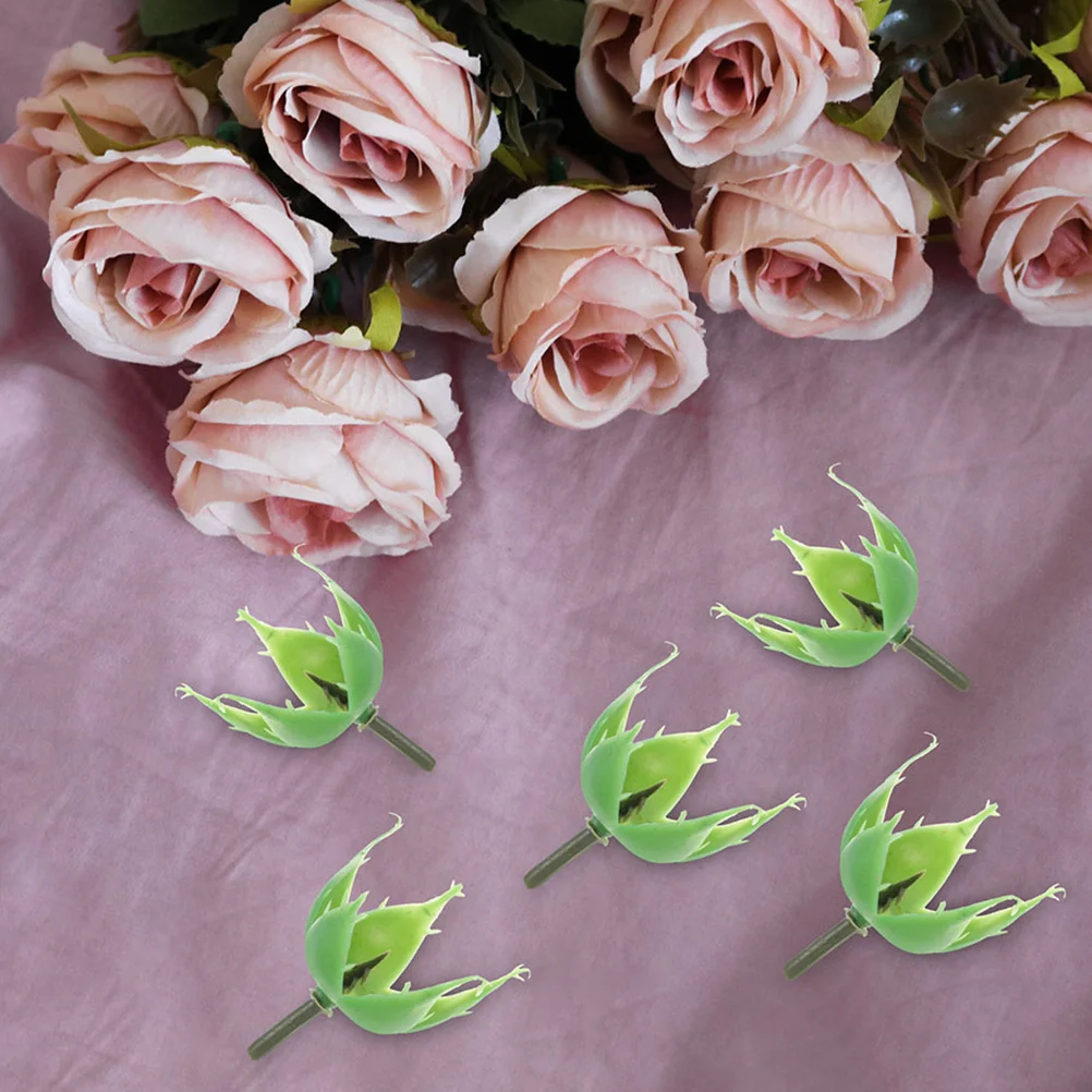 Têtes de fleurs artificielles Calyx de roses, 200 pièces, sépales florales préservées, accessoires artisanaux, matériaux d'arrangement floral pour bricolage