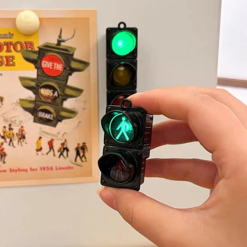 جديد 3D إشارة المرور المغناطيسي الثلاجة ملصقات مضحك لعبة المرور المشاة ضوء الإبداعية المغناطيسي اكسسوارات الديكور #3