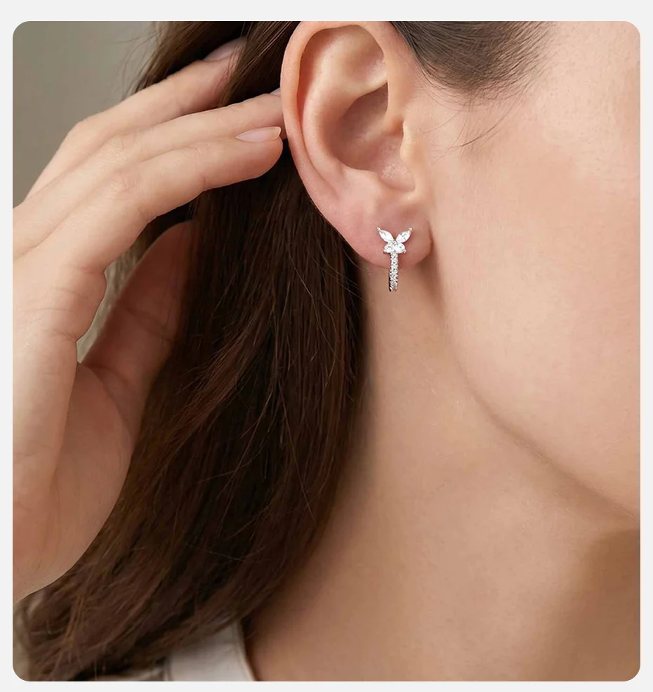 Vnox Trendy Luxus-Ohrringe mit bunten Schmetterlingen und Zirkonia für Damen, glänzende Kristall-Schleifen-Blumen-Ohrringe, Brautschmuck für Hochzeiten. – Detail 16