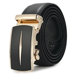 Leisure men's belt metal automatic buckle faux leather men's belt PU men's business belt