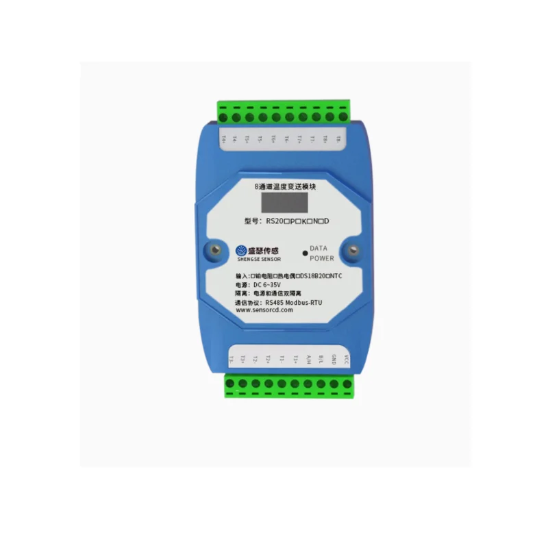 8-channel platinum resistance PT100 isolated Modbus temperature acquisition module to RS485 sensor transmitter