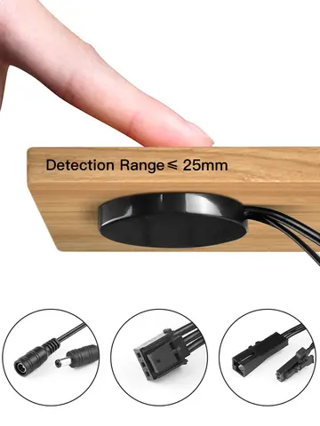 DC12V-24V 60W LED Dimmer Panel Switch Penetrable 25mm Wood Glass Acrylic Touch& Hand Sweep Sensor Stepless Dimming For LED Light