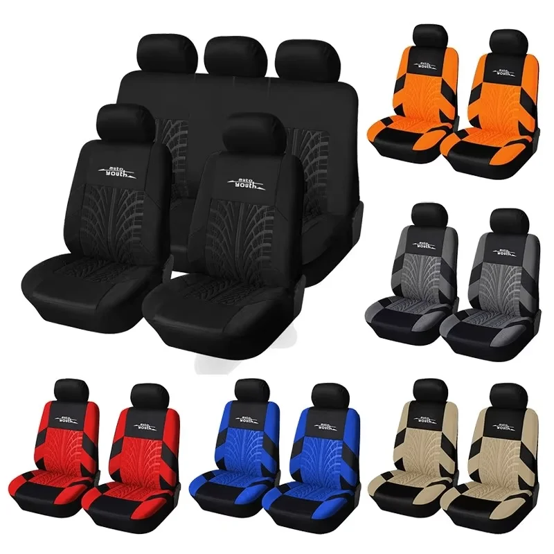 Universal Orange 9pcs Car Seat Covers Auto Protect Covers Automotive Seat Covers for Kalina Grantar Lada Priora Renault Logan