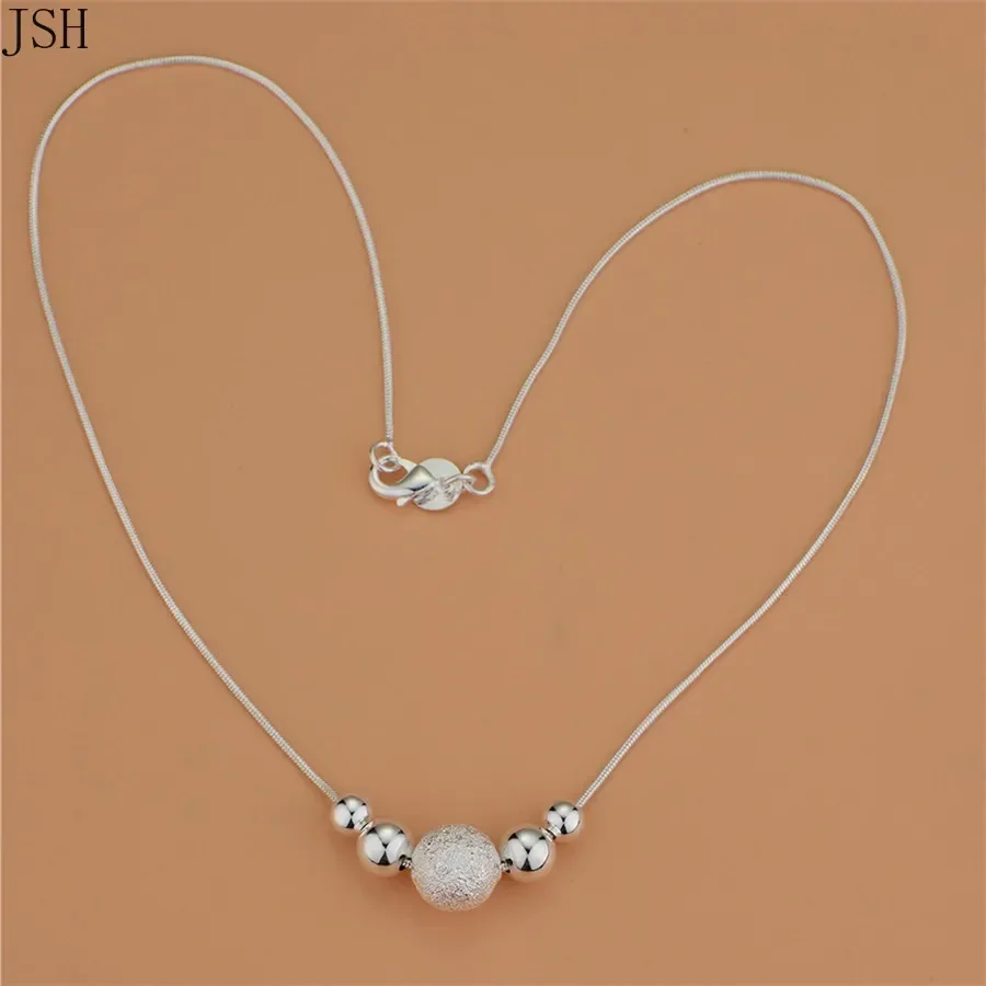 925 فضة سحر الزفاف جديد لطيف سيدة الخرزة المرأة قلادة مجوهرات فضية مجوهرات موضة لطيف قلادة قلادة