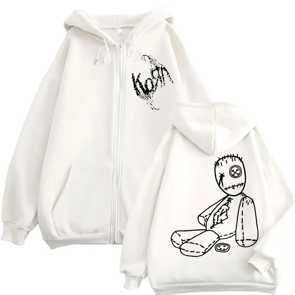 Limitierte Korn Rock Band Merch-Kapuzenpullover mit Reißverschluss, Musikalbum-Issues-Print, Sweatshirts mit Reißverschluss für Männer und Frauen, hochwertige modische Pullover – Detail 4