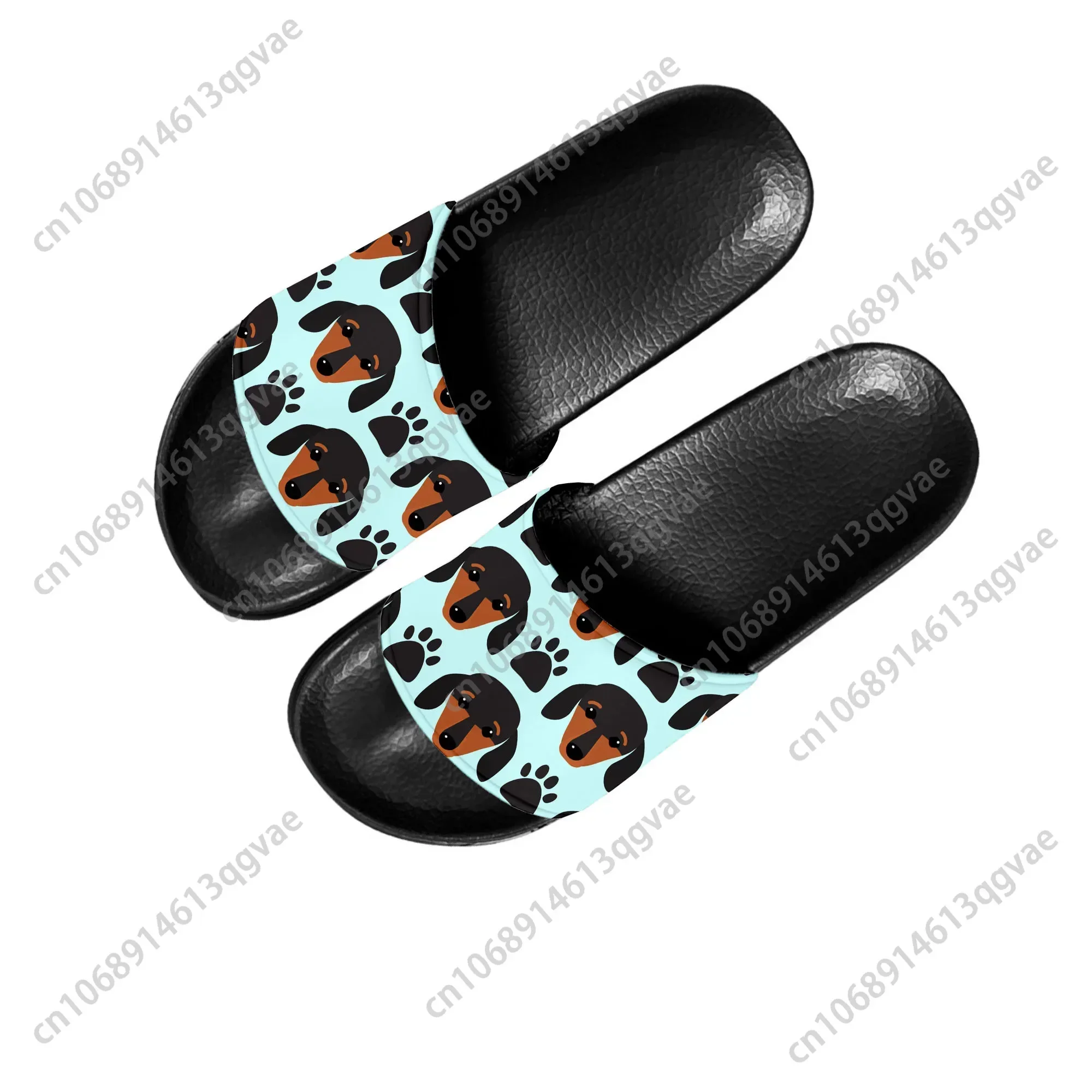 Cute Dachshund Pet Dog Slippers Home Water Shoes Men Women Teenagers Bathroom Beach Pool Sandals Custom Summer Slipper