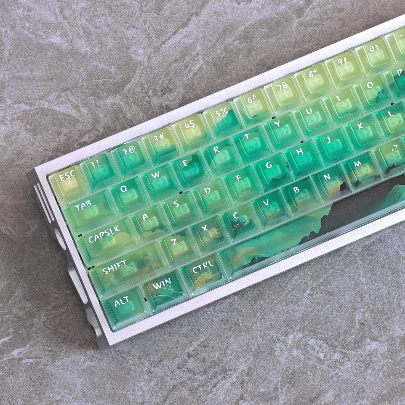 MAIMOOO Moss Keycaps PC Mist Transparent UV Craft For Customized Green Backlight Keycaps Made68 Wooting60 115keys
