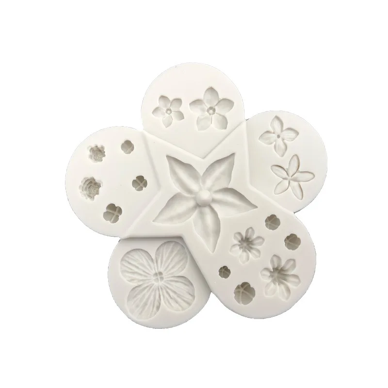 Moules de décoration en silicone fleur/feuille, moule à gâteau en silicone, pâte à sucre, bonbons, chocolat, pâte à gomme, moule en argile