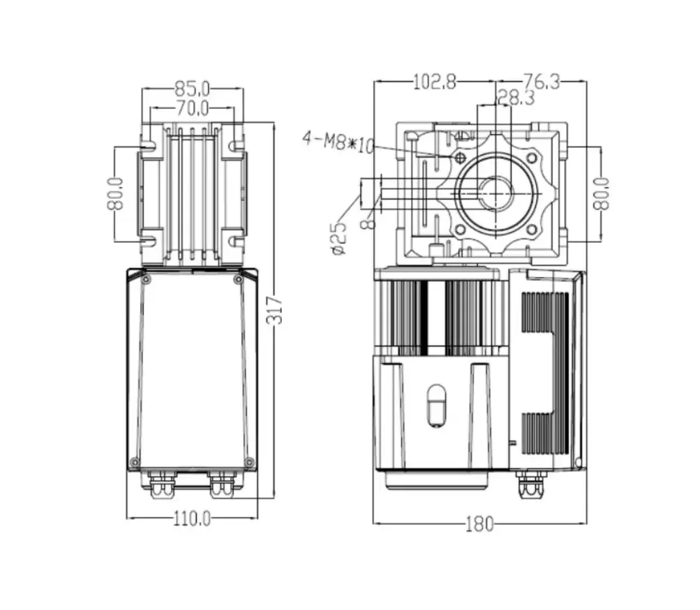 มอเตอร์ไร้แปรงถ่านสำหรับประตูม้วนความเร็วสูง TLF พร้อมตัวควบคุมมอเตอร์ A1 1500W โซลูชั่นมอเตอร์เซอร์โวอัจฉริยะ