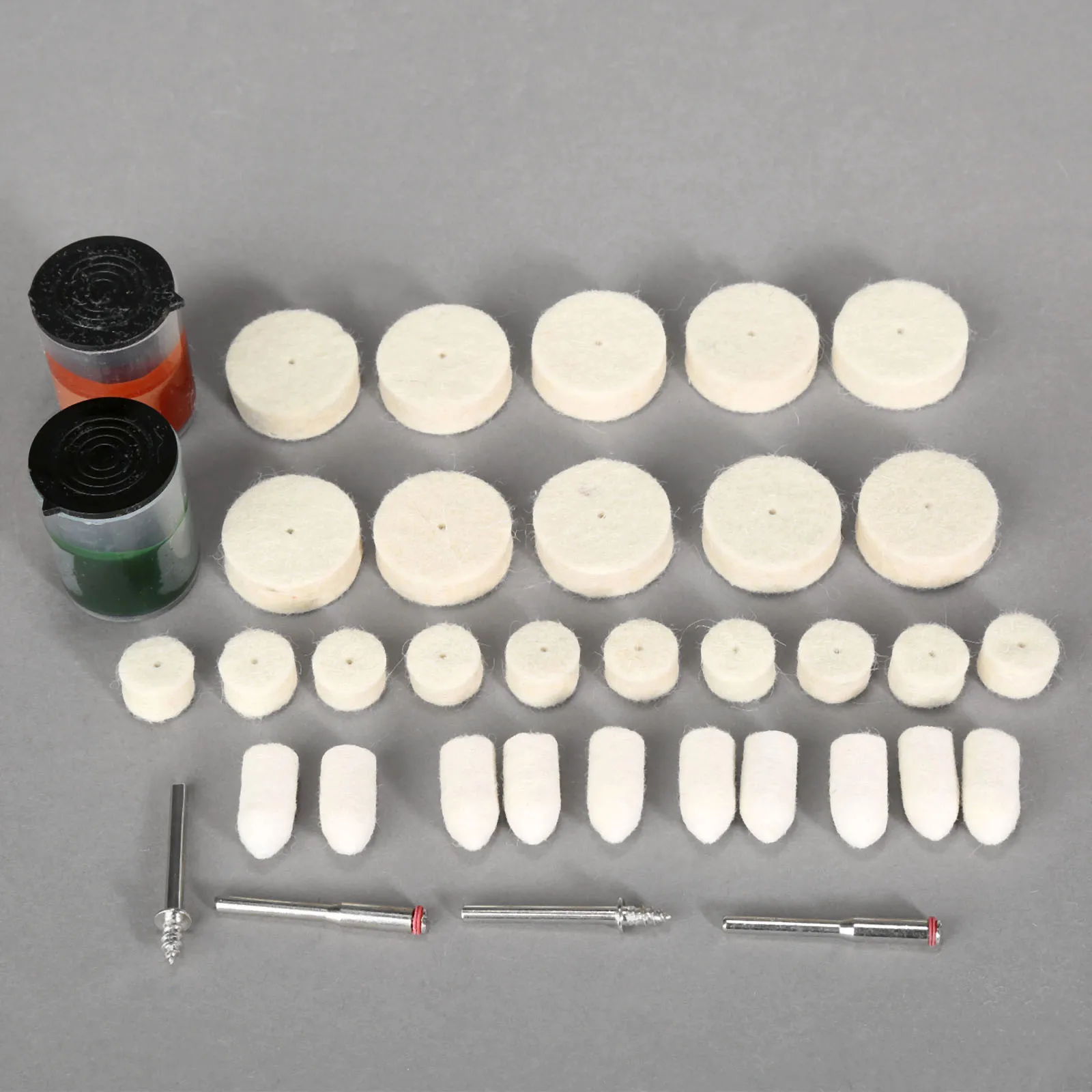 36Pcs/kit Soft Felt Buffing Burr Polishing Wheels Brushes Polishing Pad Kits for Dremel Rotary Tools Metal Jade Mirror Polishing