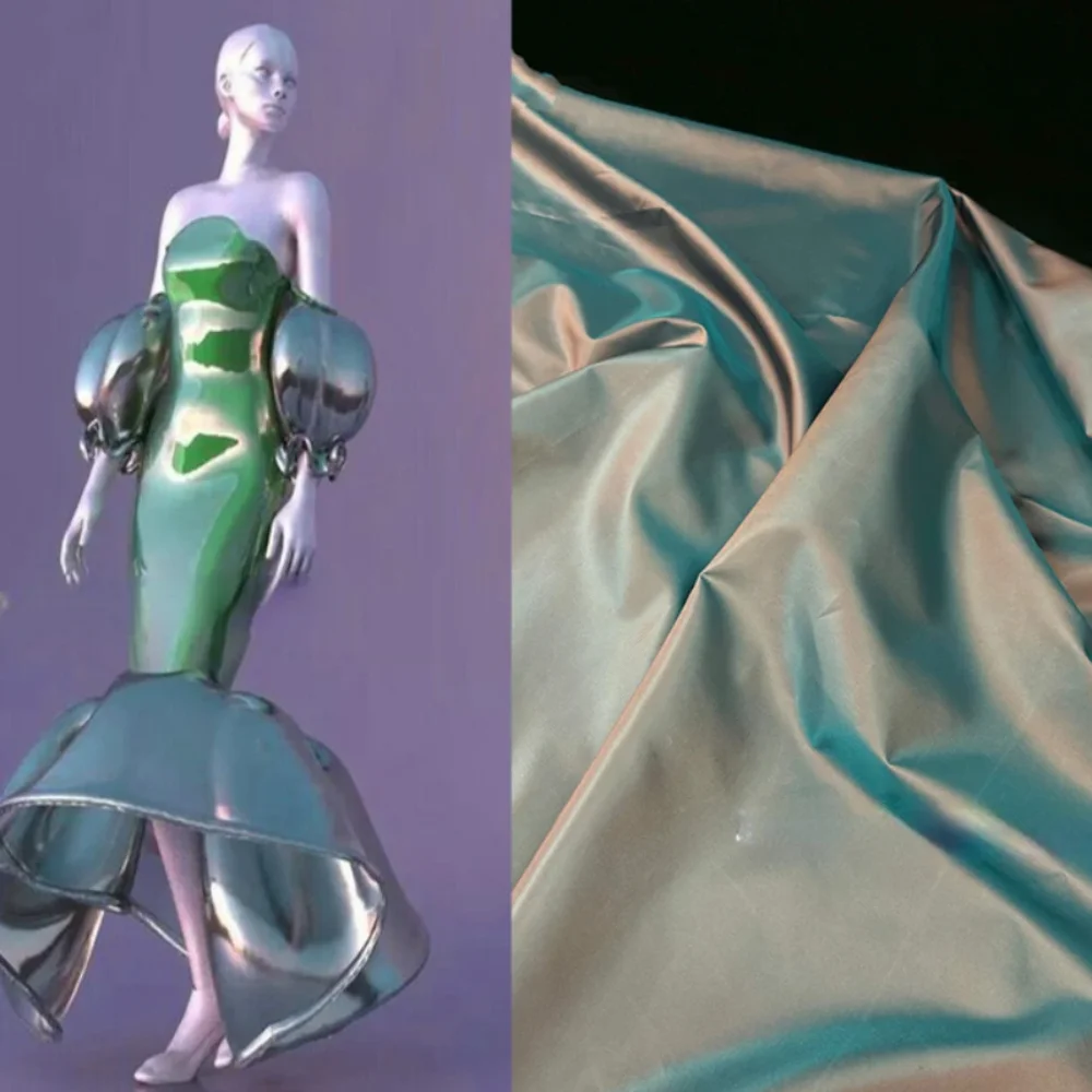 

Таржевая ткань, меняющая цвет, креативное пальто, дизайнерская одежда, ткань на дворе, ткань «сделай сам», шить полиэстеровый материал