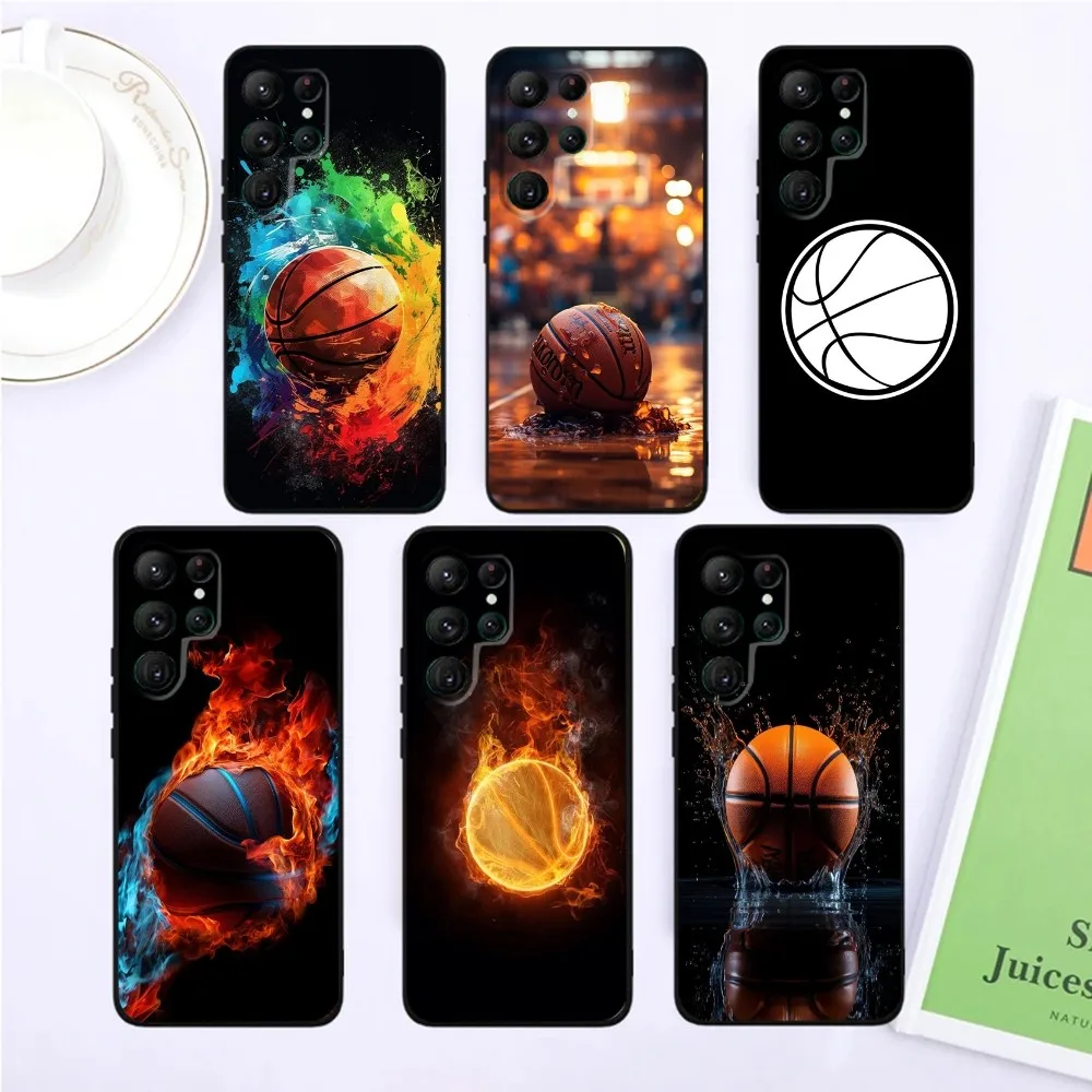 

Sport Basketball Phone Case For SamsungS24,S23,S22,S21,Ultra Pro S10,S30Plus,S9,20lite Black Cover