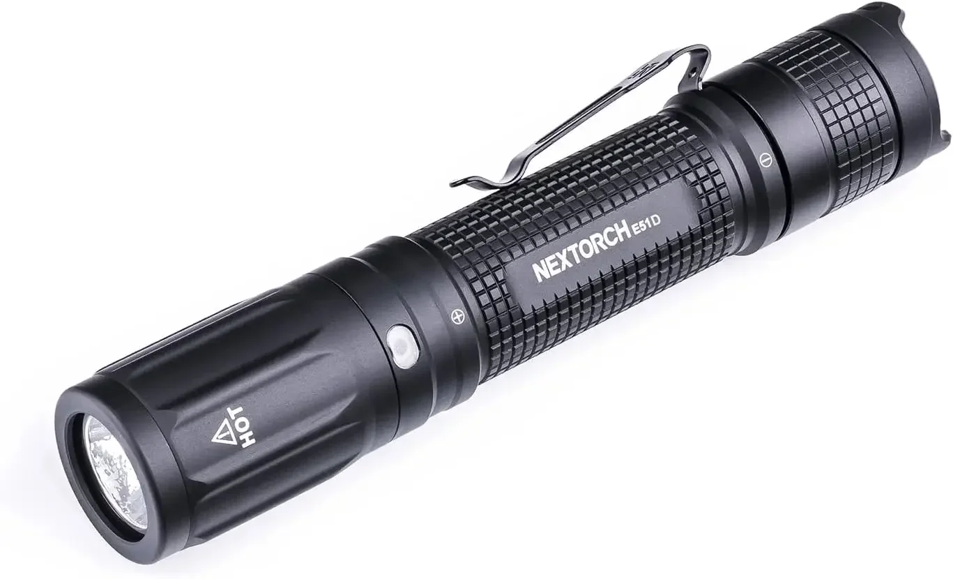 NEXTORCH E51D Rechargeable Flashlight High Lumen, 2100 Lumen Tactical Flashlight with 3 Mode & Strobe