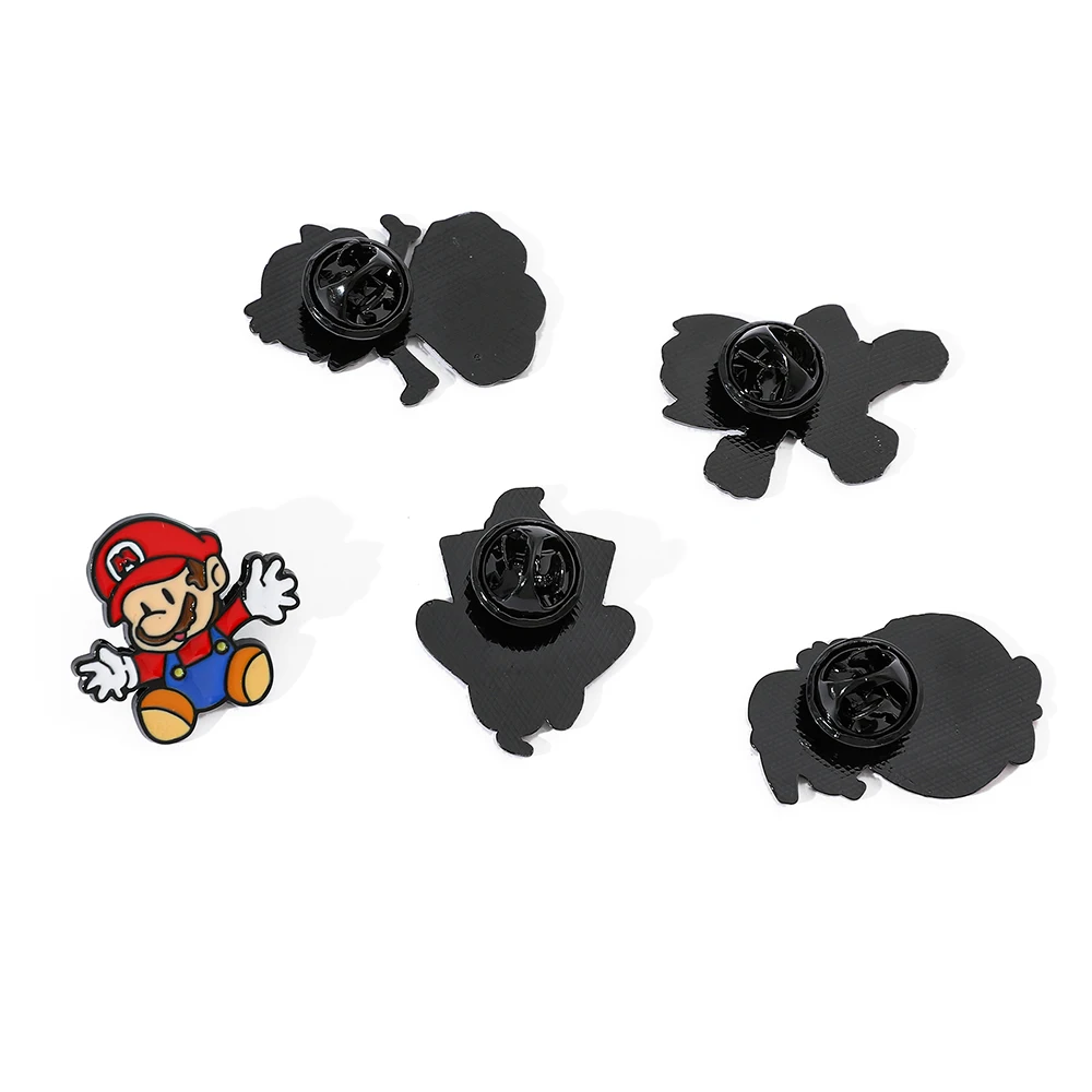 5pcs Super Mario Game Mario Anime Lapel Pins For Backpack Goku Enamel Pins Women Brooch Cute Kirby Badges Fashion Badge