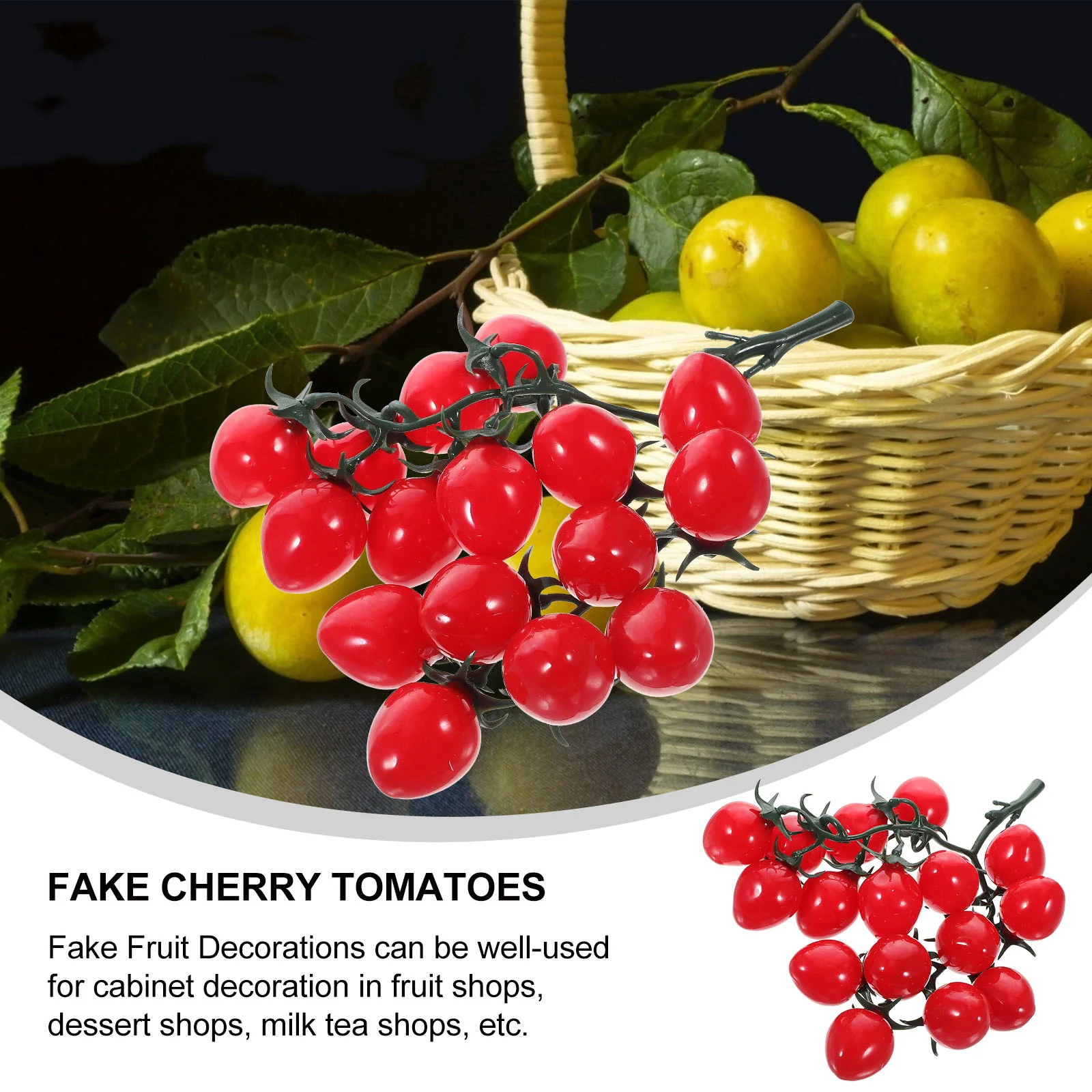 Simulated Cherry Tomatoes Garland Fake Home Decor Supplies Pvc Artificial Fruits Child Lifelike