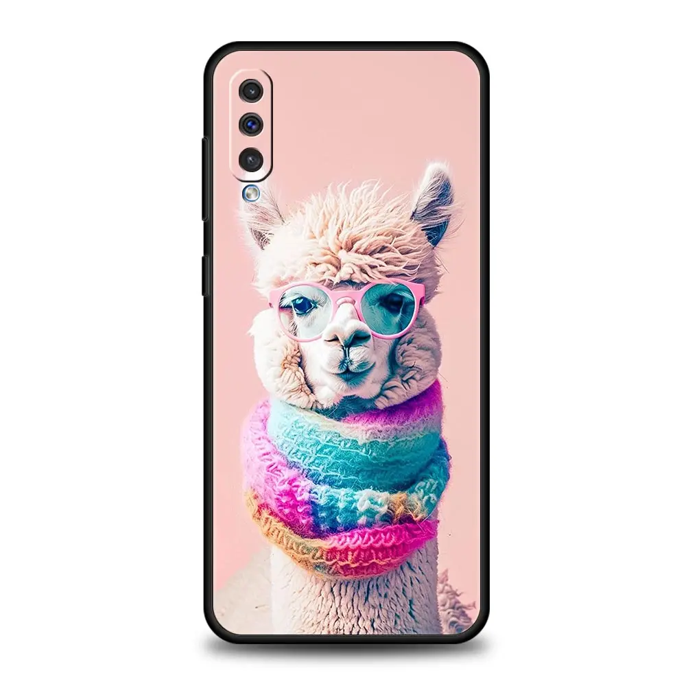 Kawaii Alpaca lovely Phone Case For Samsung A54 A52 A24 A14 A50 A72 A70 A30 A40 A20S A20E A02S A12 A22 A34 A42 A32 5G A04s Cover