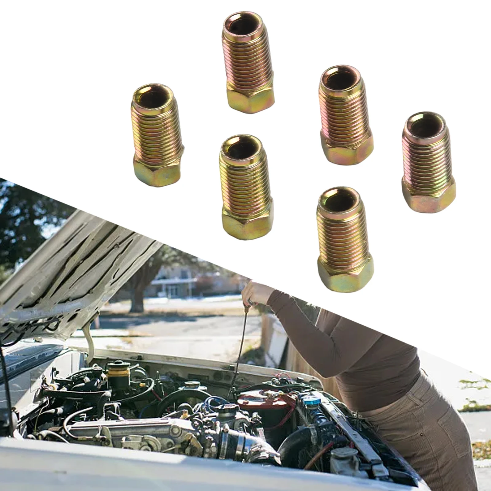 New Metric Nuts 10mm X 1mm Connectors Fittings Unions Iron Galvanized 6pcs Brake Cable Connector Kit Accessories