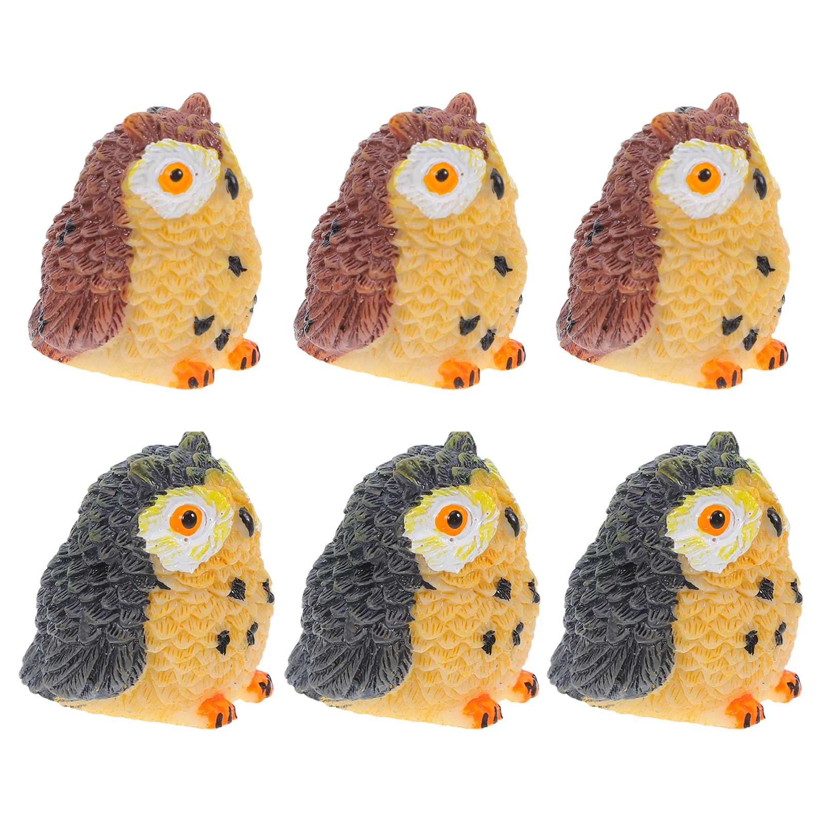 

6Pcs Mini Owl Statue Micro Landscape Decor Resin Animal Ornament for Garden Home Desktop Realistic Cute Owl Figures