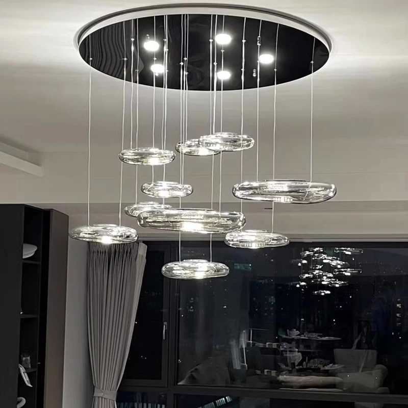 Modern home decoration crystal chandelier, stair Pendant lamp, living room Pendant lights, interior lighting