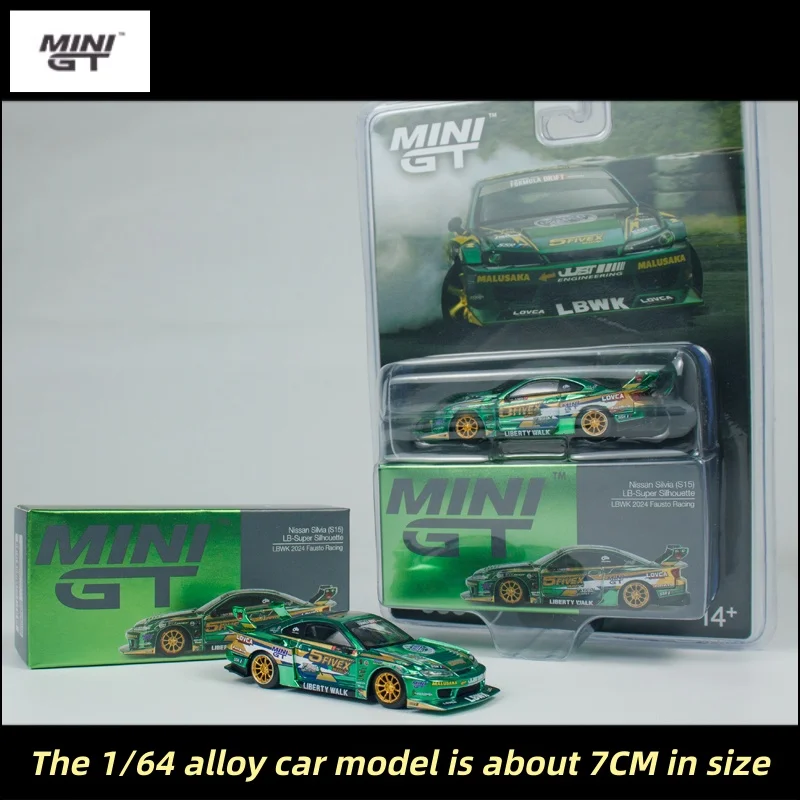 

In stock 1:64 LB Nissan S15 SILVIA Fausto Racing LBWK diecast simulation alloy car model, boys' toy, adult collectible ornament.
