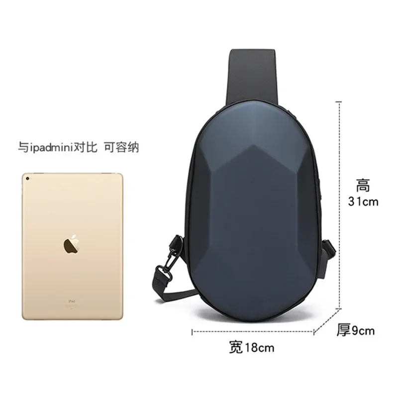 Anti-theft men chest bag new fashion usb chest sac with earphone jack small shoulder bags man waterproof sports mobile phone 가방