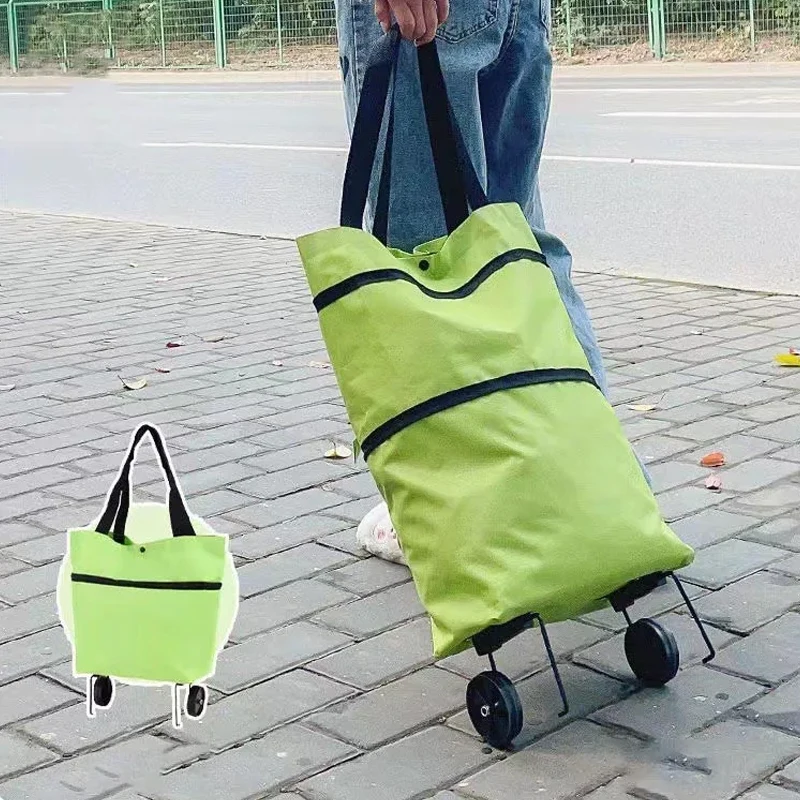 

Scalable Tugboat Supermarket Grocery Shopping Cart Foldable Shopping Bag with Wheels Handcart Basket Small Cart Household Tools