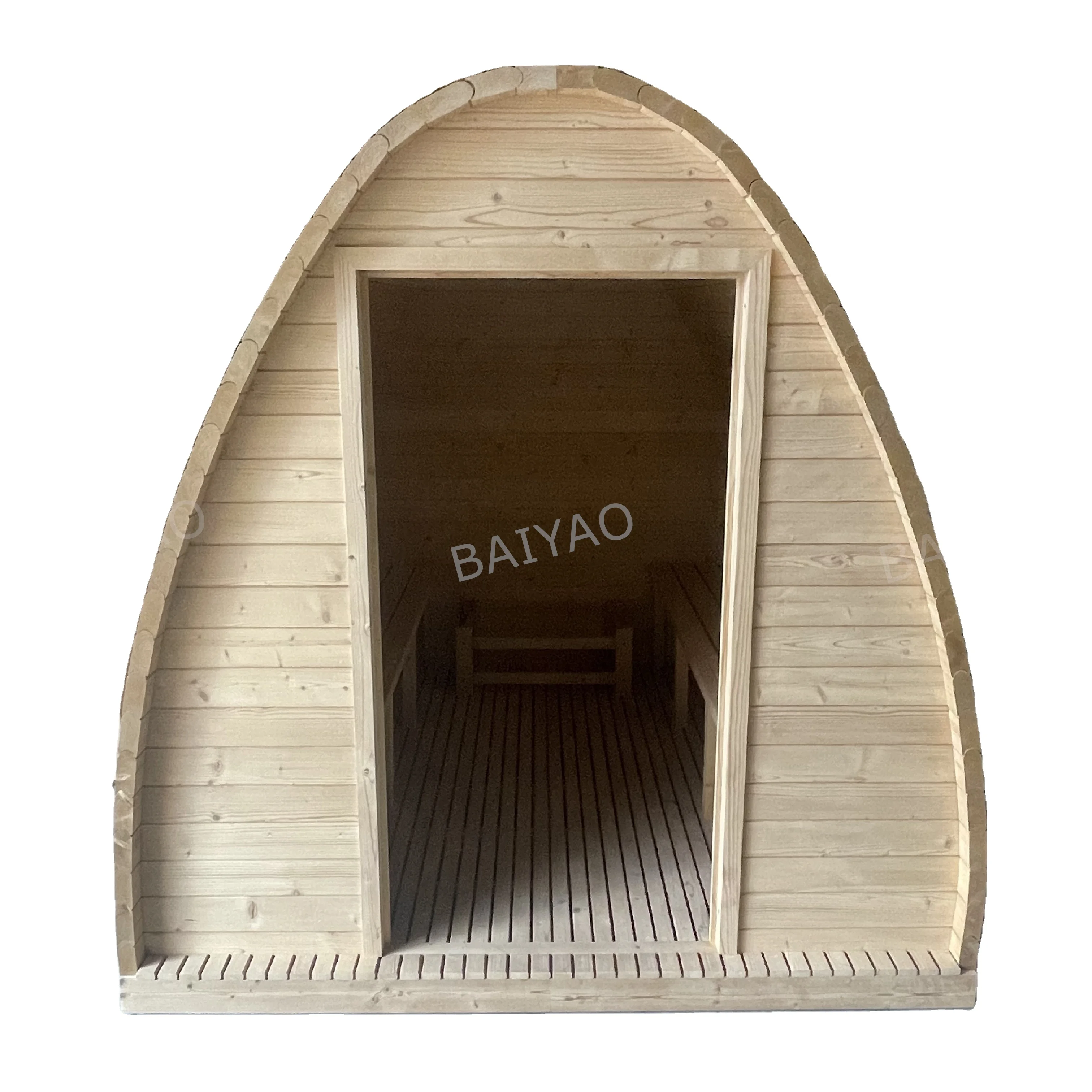 Exclusive Online Deal Tailor-Made Triangular Outdoor Sauna With Carbonized Pine Wood To Match Your Desired Size And Style