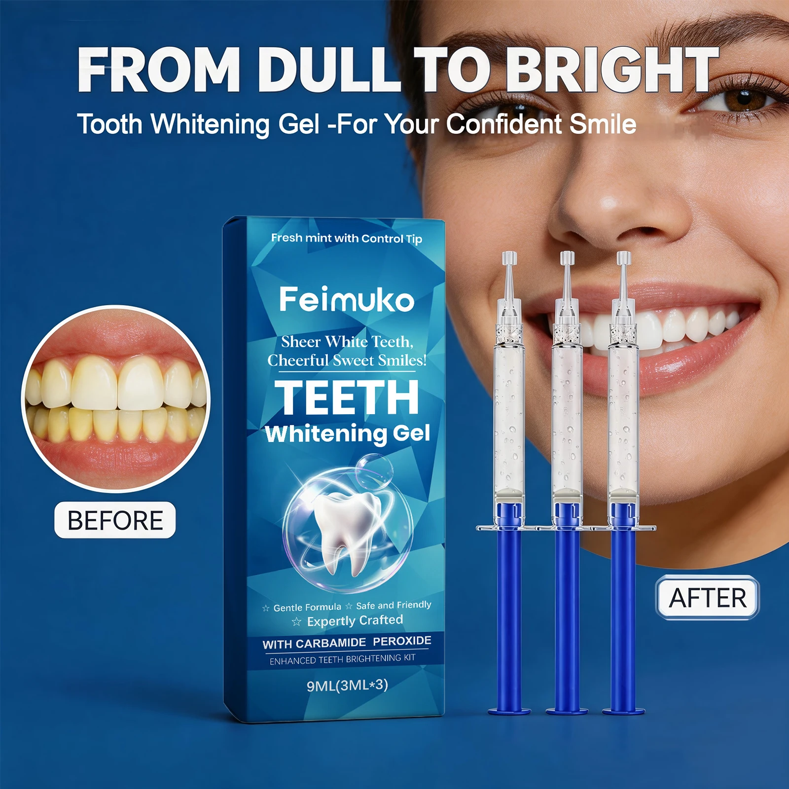 Teeth Whitening Gel Gentle Cle - đánh giá và giá Teeth Whitening Yellow Teeth