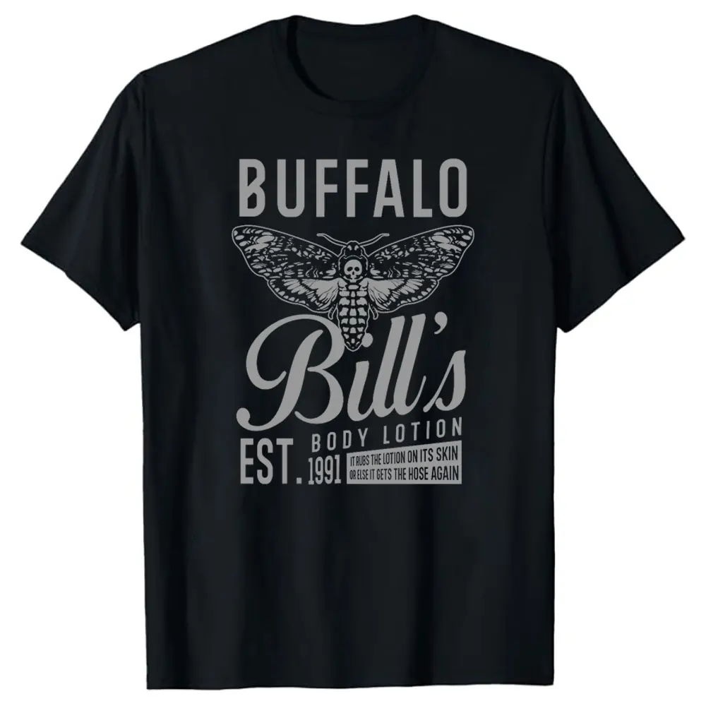 

Buffalo Bills Body Lotion 80s Horror movie Hannibal Scary Halloween Gift t shirt for men 100% cotton print Tee All size tops