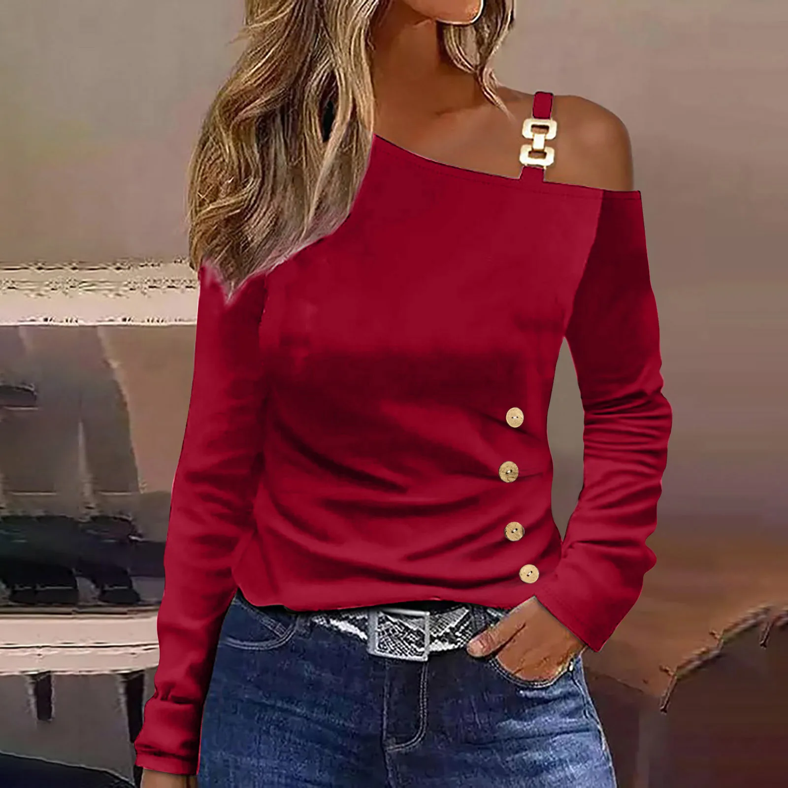 

Office Lady Short Sleeve Pleated Fashion T-Shirt Asymmetric Neck Women Tops Elegant Versatile Shirts Women's Clothing