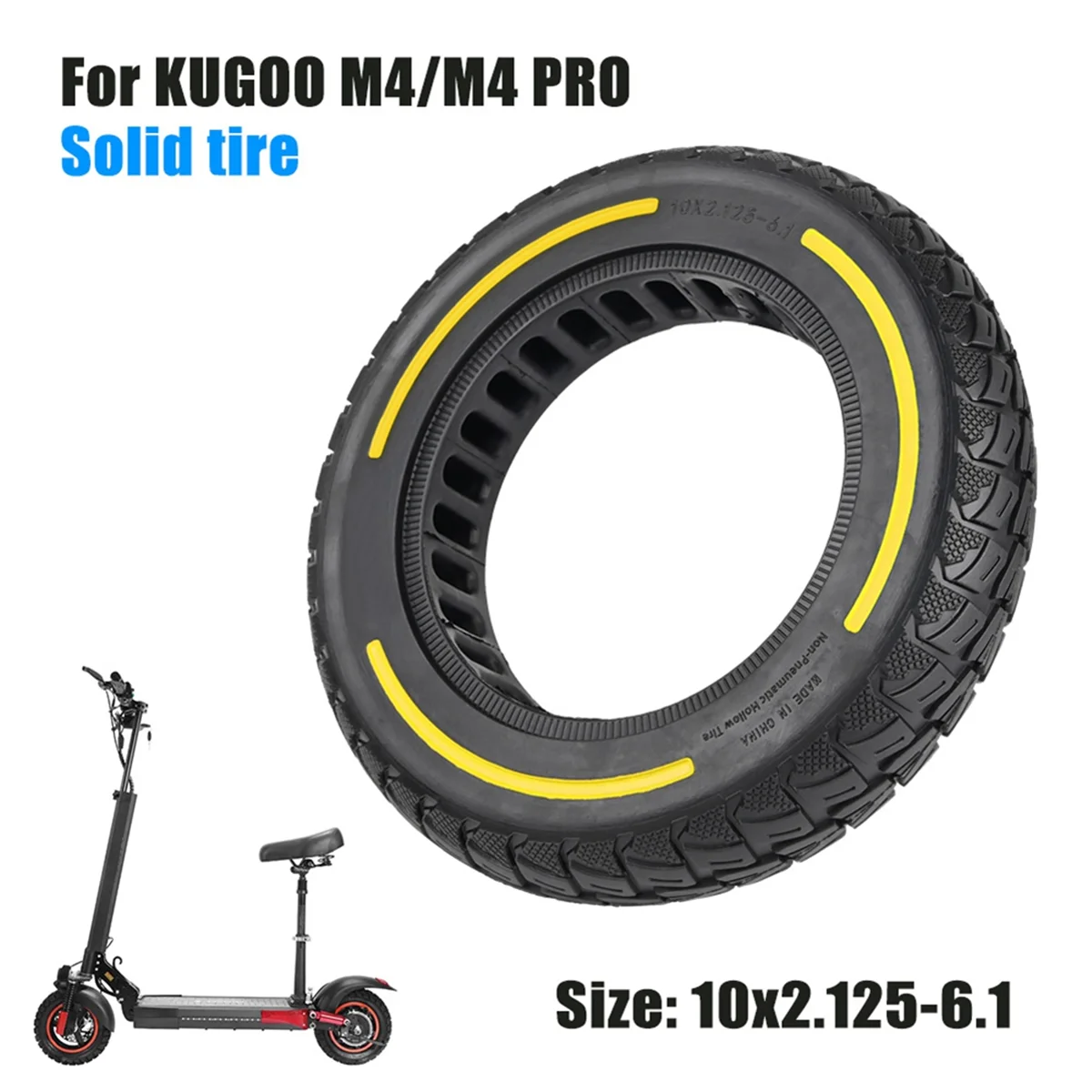 N38R_Elektroroller-Reifen für KUGOO M4/M4 Pro Elektroroller, Gelb