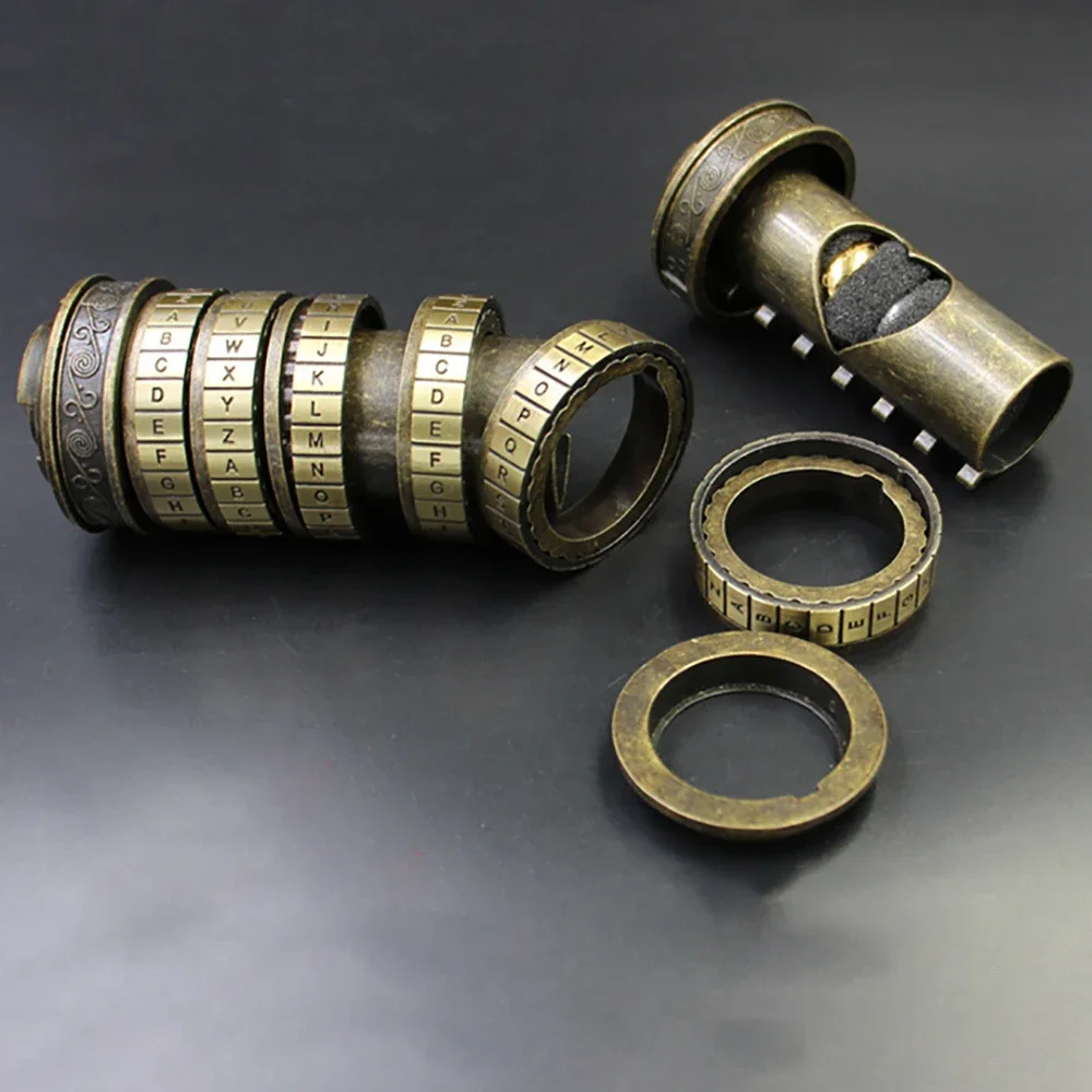 Imagem -02 - Metal Cryptex Locks da Vinci Brinquedos Educativos Presentes de Casamento Dia da Mãe Dia dos Namorados Presente Carta Password Escape