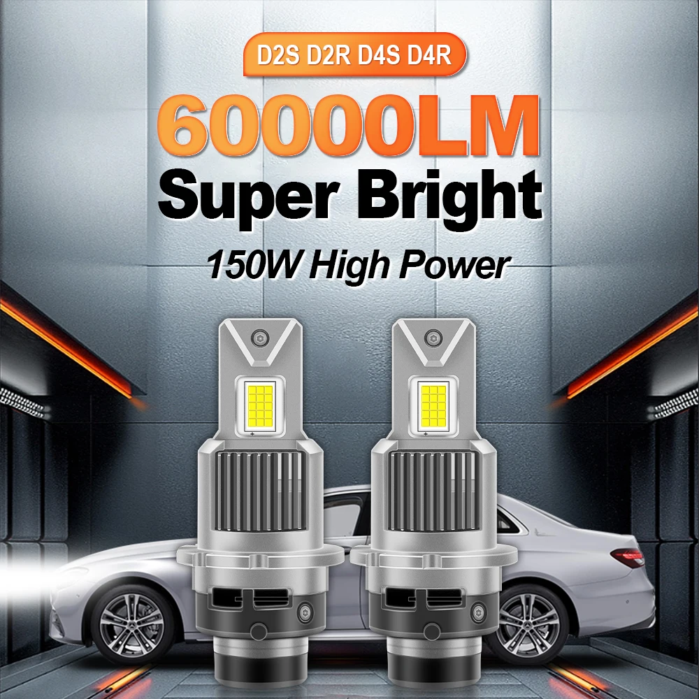 

D2S D4S 1:1 Size Led Headlights HID Kit Xenon Bulb Retrofit 150W D2R D4R Car Lamp Auto Light CSP CANbus No Error 12V Accessories