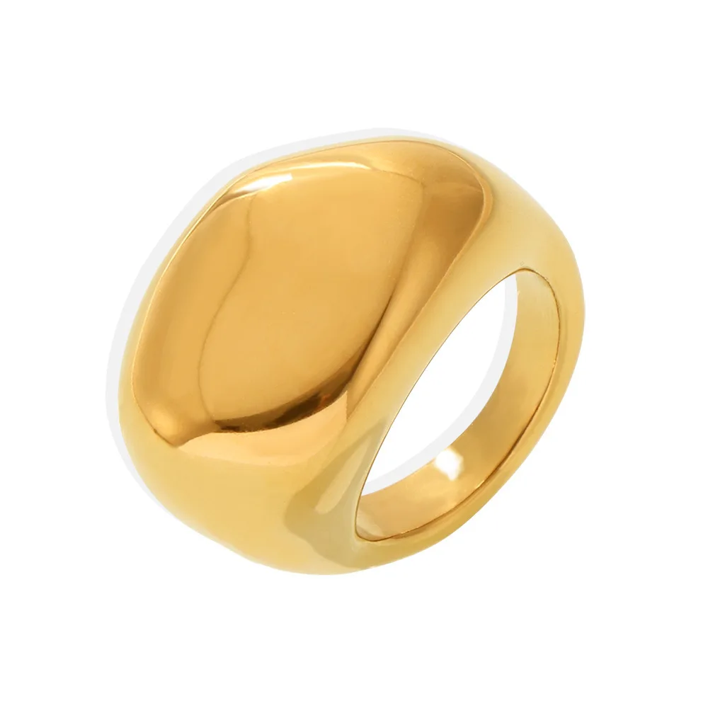 

Women's Ring with Irregular Large Light Surface Stainless Steel Texture Fashionable and Versatile Jewelry