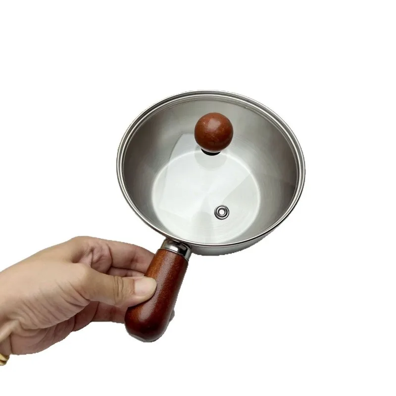 Stainless Steel Instant Noodle Bowl with Lid, Korean Style Handle Pot for Home Dorm Student, Ramen Cooker