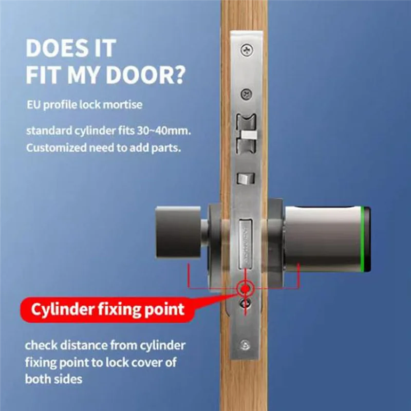 AT44-Intelligent Lock Cylinder Tong Tong APP Card Anti-Theft Gate Fingerprint Lock Replacement Lock Cylinder