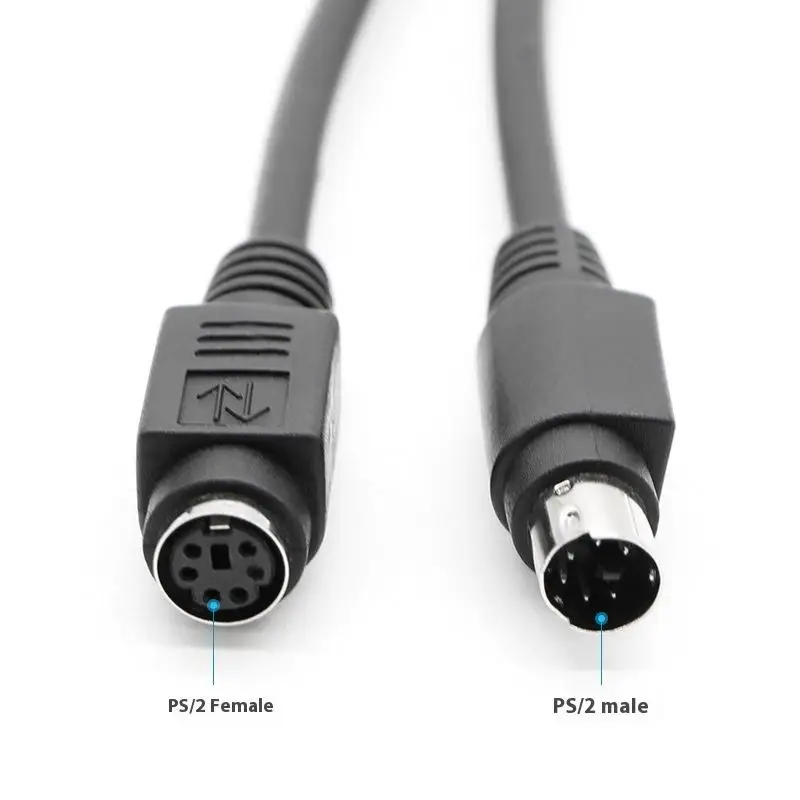 1 Piece Pure Copper Mouse Keyboard Extension Cable Head Round  Male To Male To Female 6 Pin MD6 Pin Extender