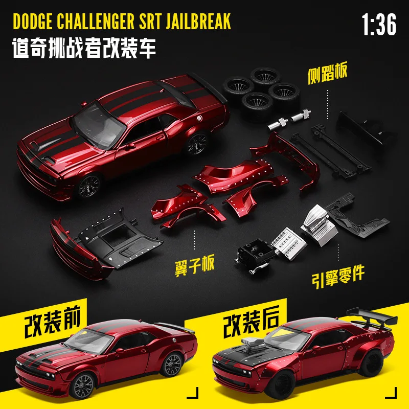 1/36 Scale 2022 Dodge Challenger SRT Jailbreak Assemble Diecast Car Collectable Toy Gifts for Children