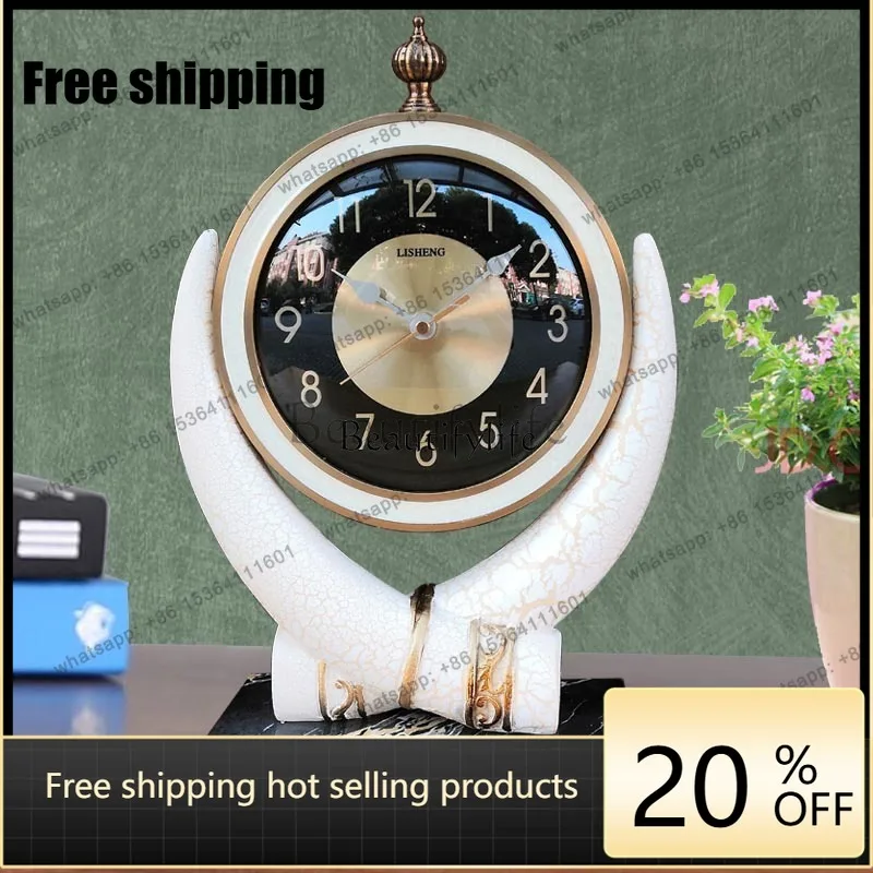 Factory Direct Living Room Creative Retro Sitting Clock Simple Fashion Desktop Ornament European Home Clock
