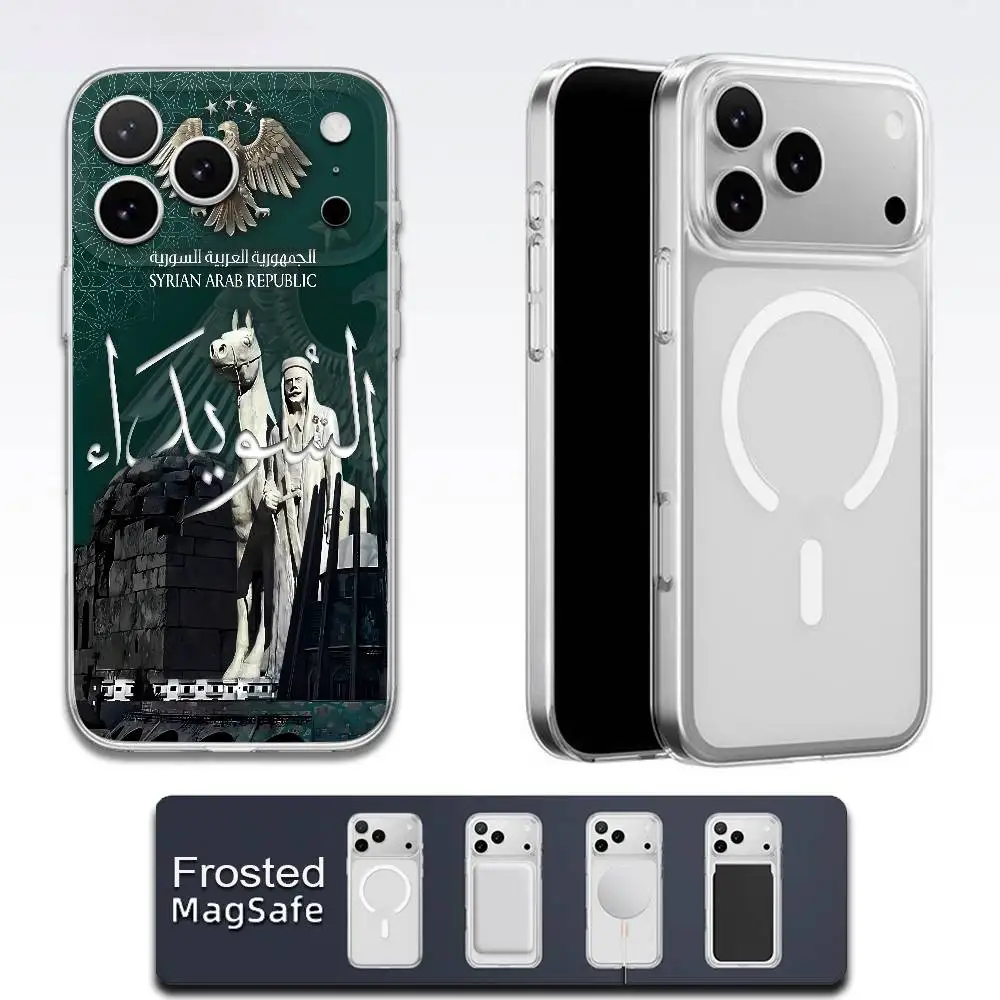 Syrian Arab Republic Syria Flag Phone Case For iPhone 17,16,15,14,13,12,11,Pro,Max,Plus,E,Air,Mini Magsafe Frosted Transparent