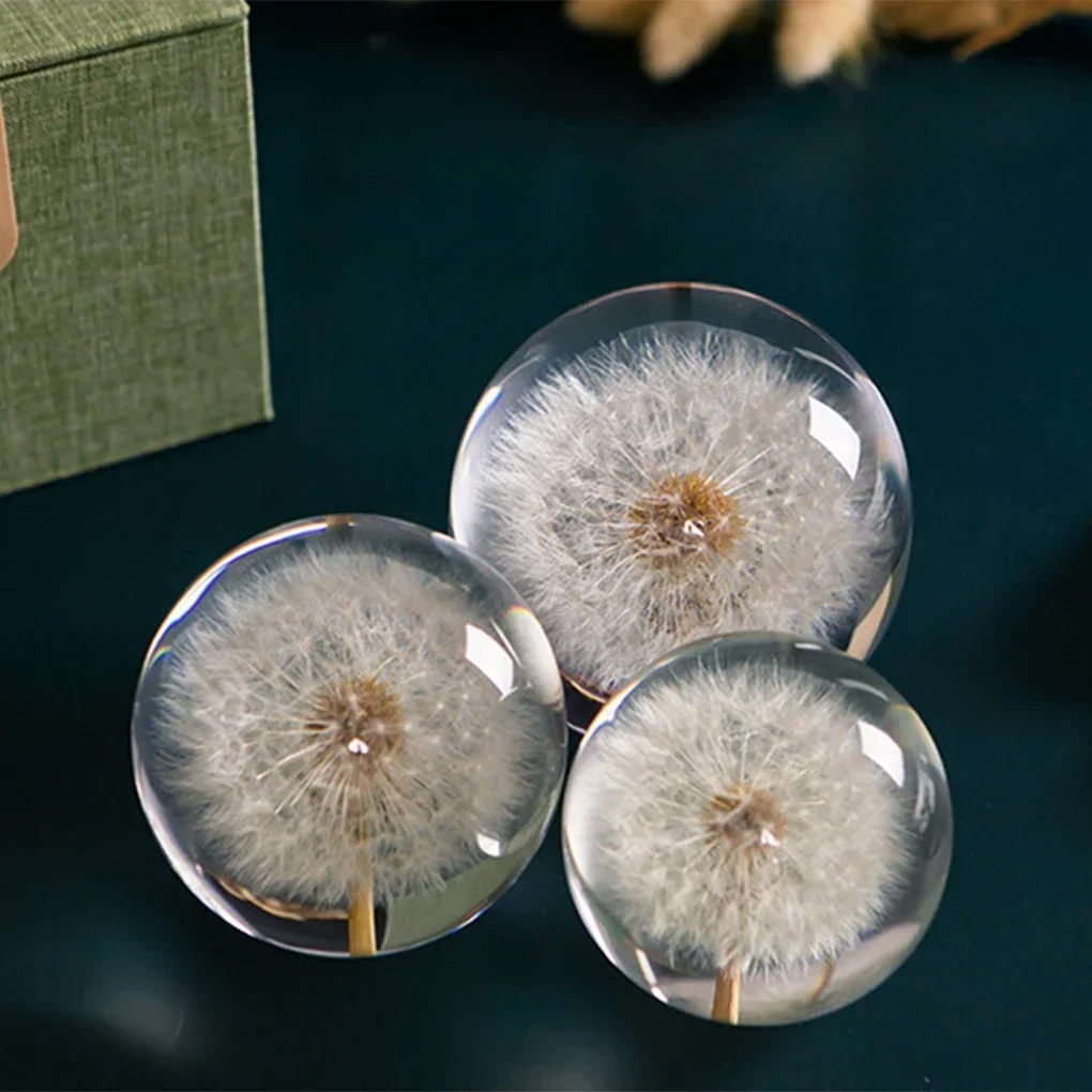 7/8/9cm Dandelions Crystal Ball Crystal Wishing Ball Birthday Gift Resin Materials Gifts Dandelions Dream Ball Decor