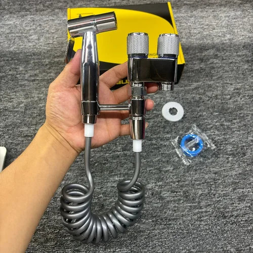 Imagen 2 del producto Rociador de grifo de bidé de mano, juego de pulverización de bidé de baño de acero inoxidable, rociador de mano, cabezal de ducha, autolimpieza, sin perforar