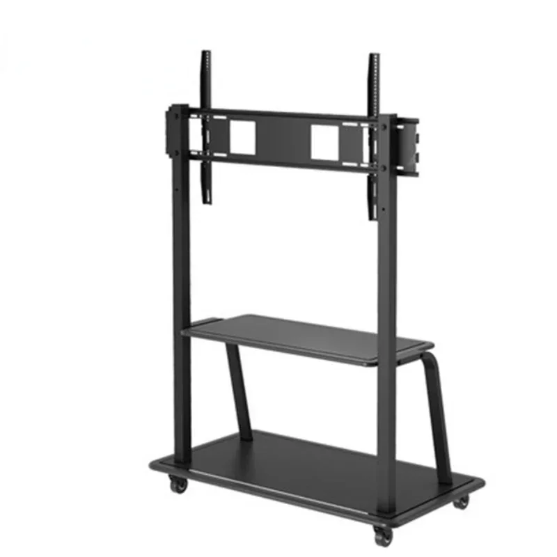 

Mobile floor black rolling TV trolley bracket, suitable for 32 to 65 inches with 4 wheels