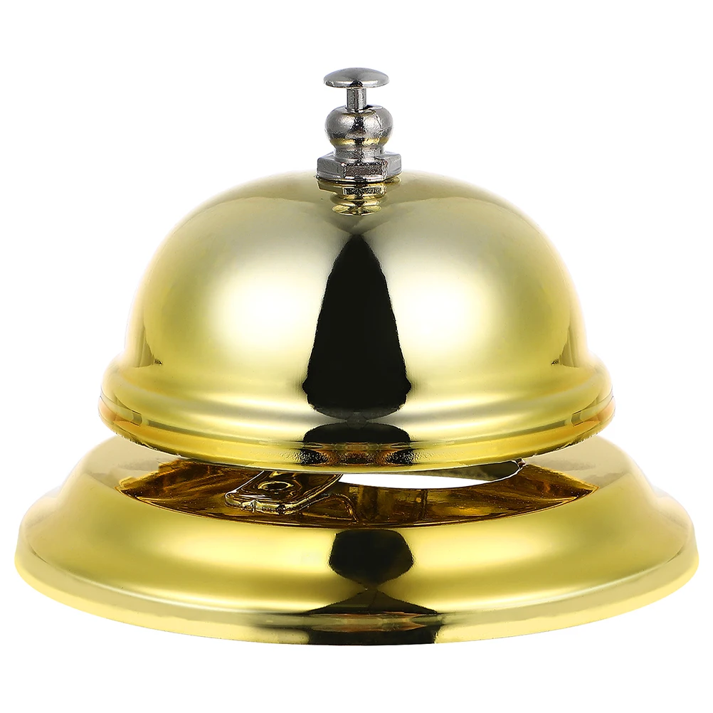 

Golden Ring Chime Handheld Bells Tabletop Service Dinner Toys Premium Alloy Material Electroplating Surface Shiny