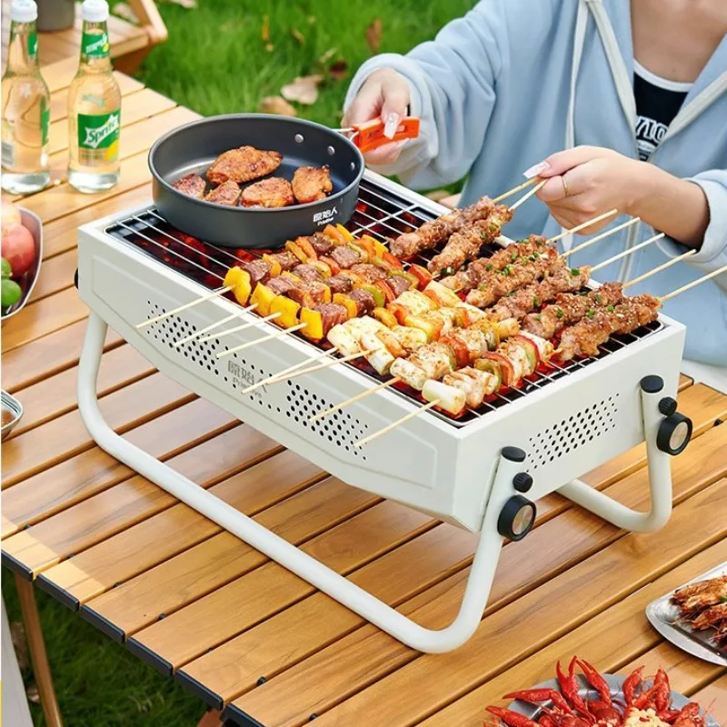 Wraparound Korean Bbq Grills, Camping Equipment Barbecue Racks, Outdoor Bbq Grill Portable Smokeless Folding Barbecue Grill Rack