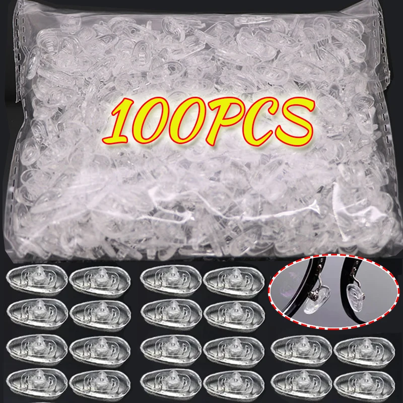 100 sztuk przezroczysty owalny uchwyt na nos do okularów DIY silikonowa komora powietrzna noski okulary okulary przeciwsłoneczne antypoślizgowe akcesoria do okularów