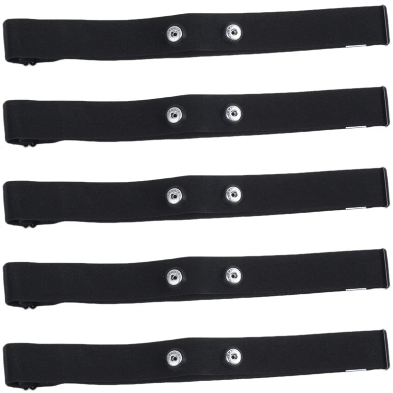 

5 Piece Chest Belt Strap Black Plastic For Polar Wahoo Garmin For Sports Wireless Heart Rate Monitor Elastic Soft Strap Band