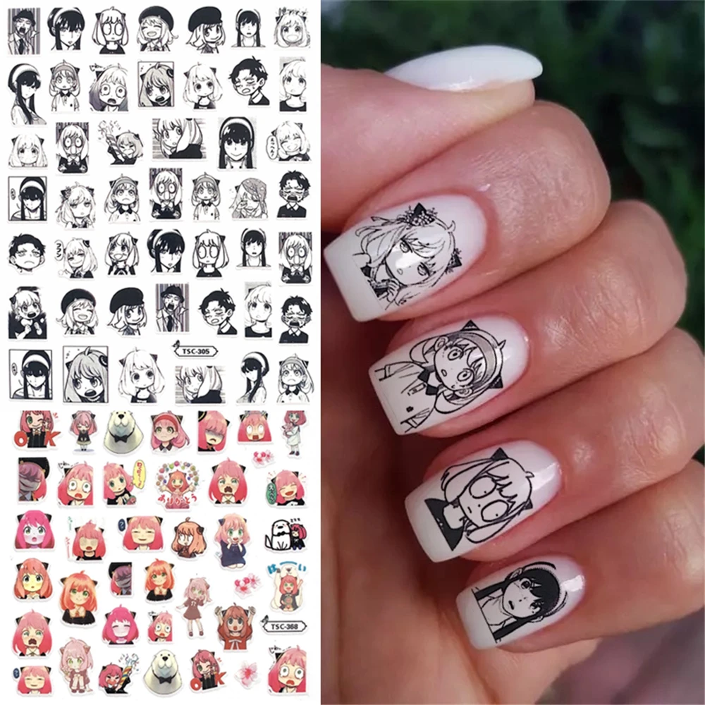 TSC-374 TSC-305 TSC-379 spy girl family 3D Back glue Nail Art Stickers Decals Sliders Nail ornament decoration