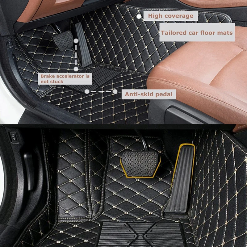 الحصير سيارة لسيارات BMW X5 F15 2014 2015 2016 2017 2018 منصات السجاد الجلدية للسيارات مجموعة كاملة السيارات القدم حصيرة السجاد