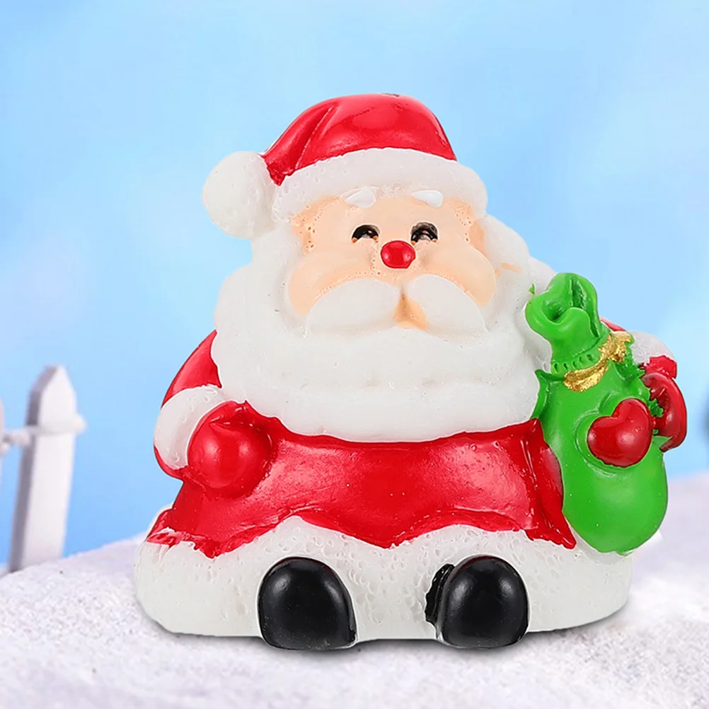 

8pcs Santa Claus Resin naments Miniature Christmas Decor Figurines Statues for DIY Home Office Desk Garden Supplies